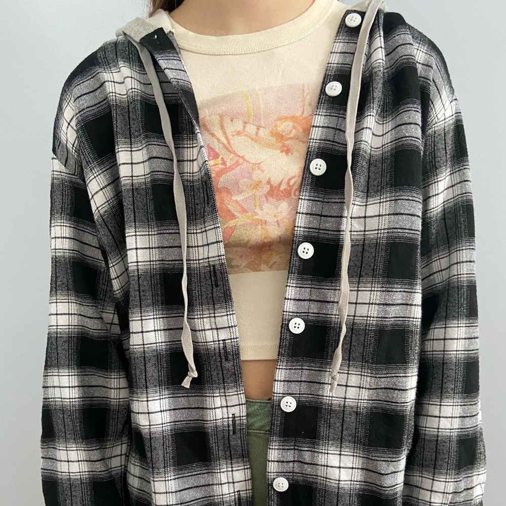 Flannel button up jacket